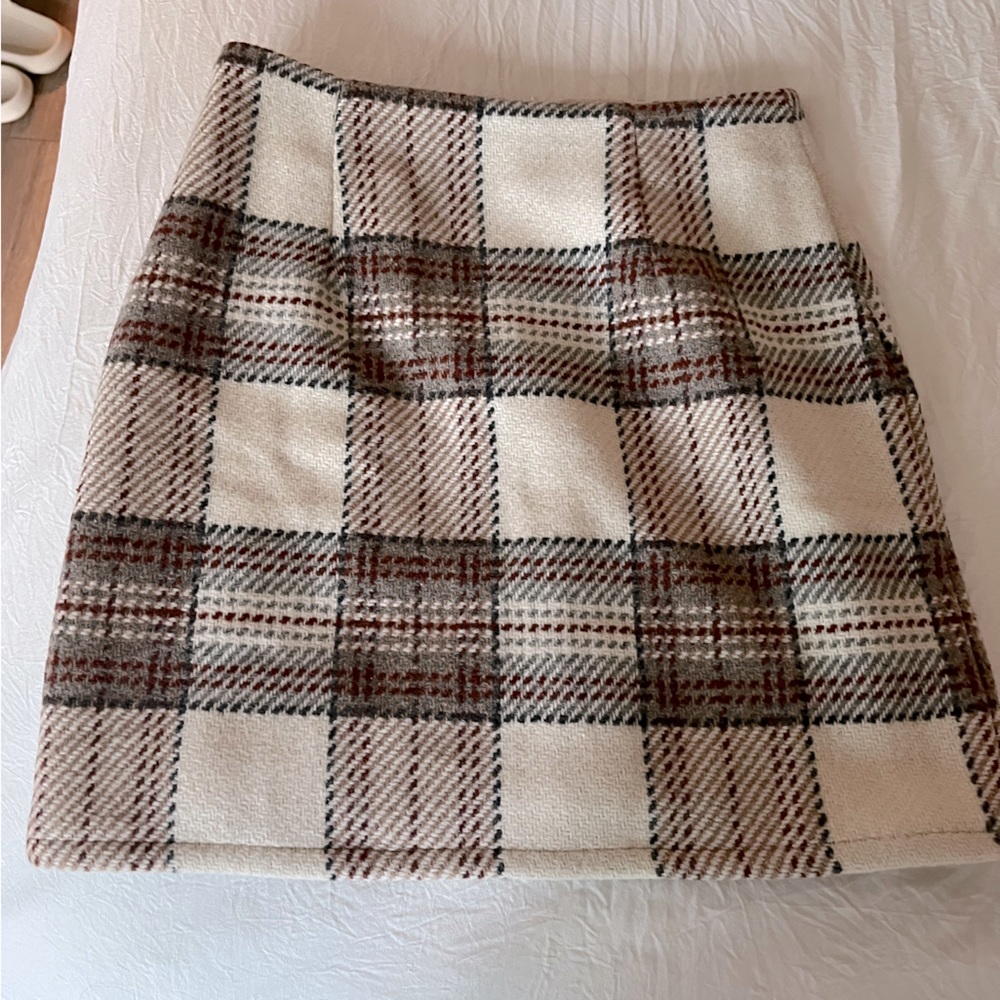 Pink Lily plaid holiday skirt